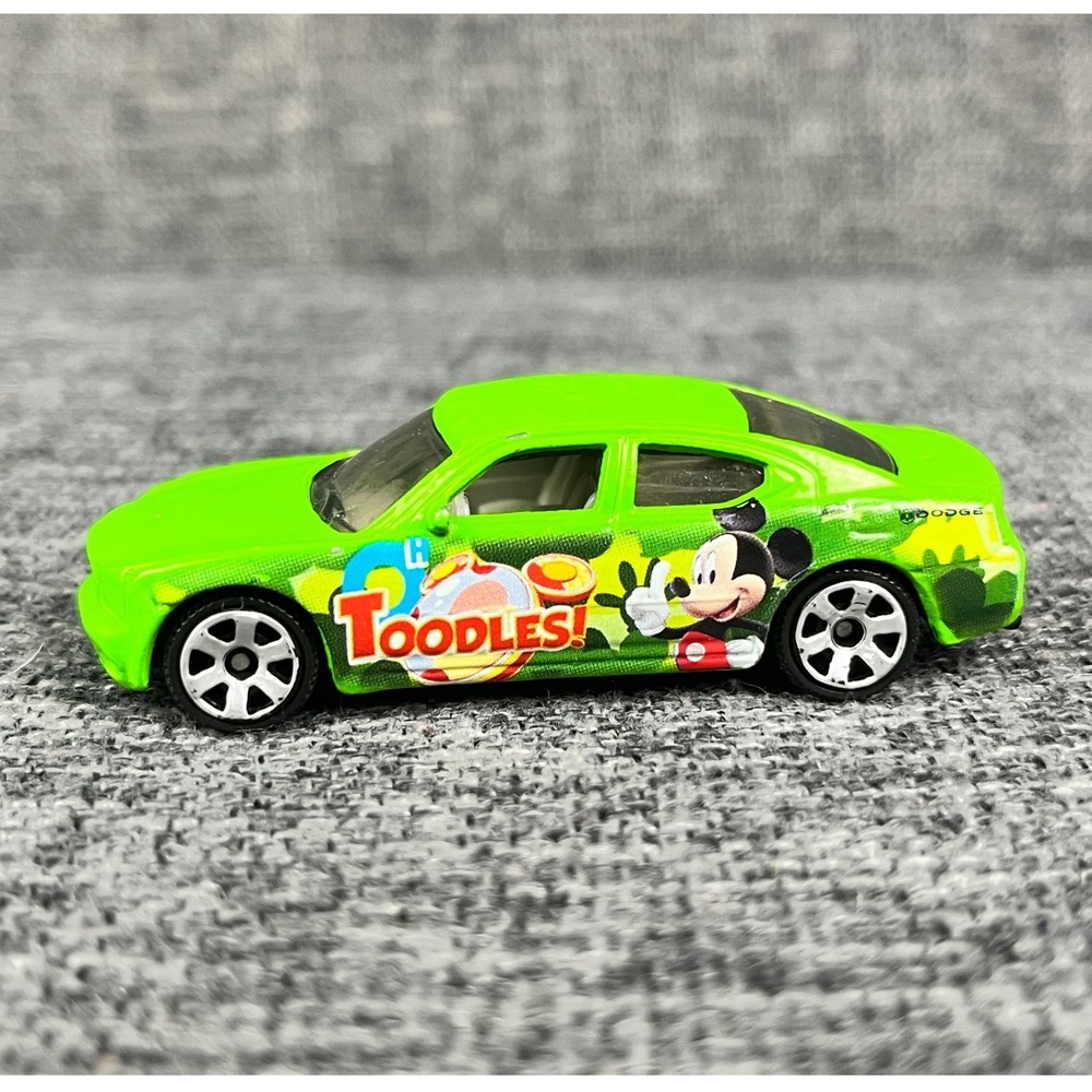 Matchbox Disney Mickey Mouse Oh Toodles Dodge Charger Lime Green 1:67 Diecast
